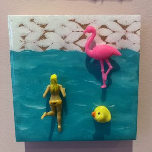 Art Block Bikinigirl Flamingo and Ducky